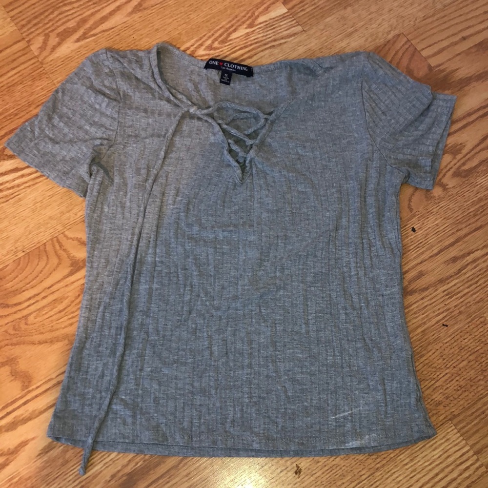 grey T-shirt